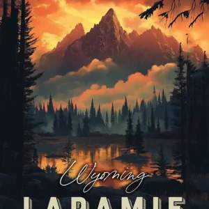 Trending Laramie Wyoming Vintage Poster