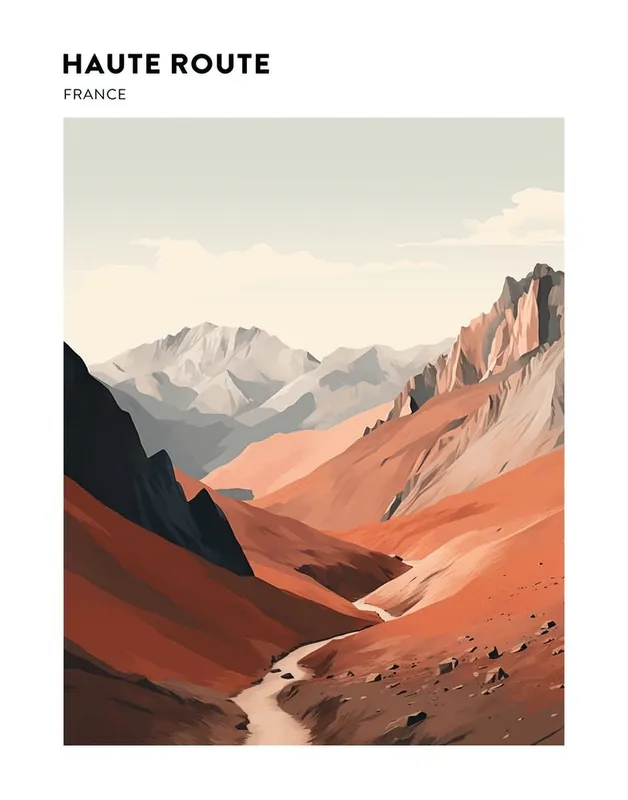 Free Shipping Haute Route France 1 Hiking Trail Landscape Poster