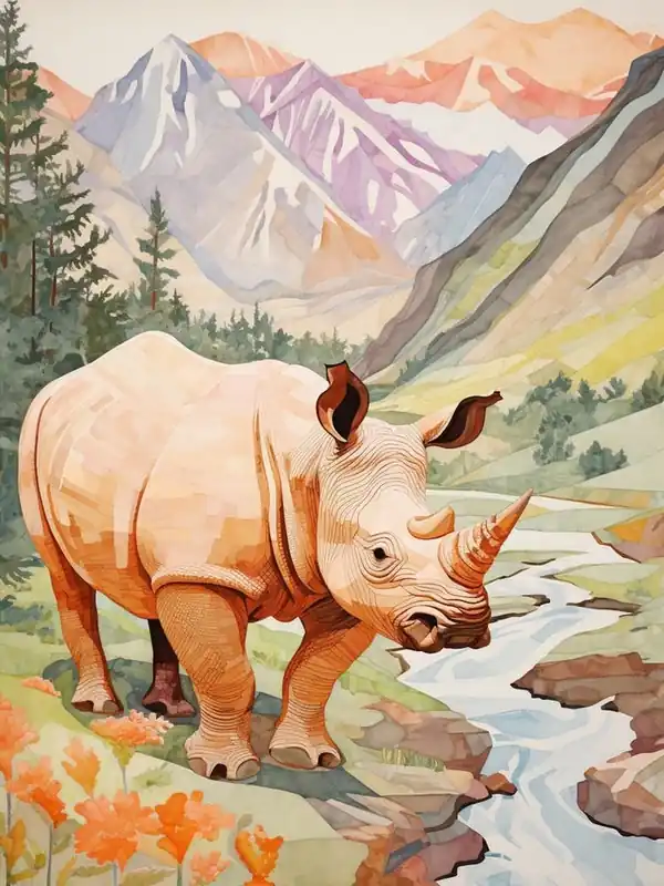 Fast Shipping Rhino By The River