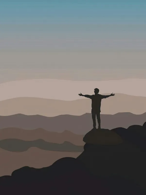 Man Standing On Top Of Mountain Special Offer