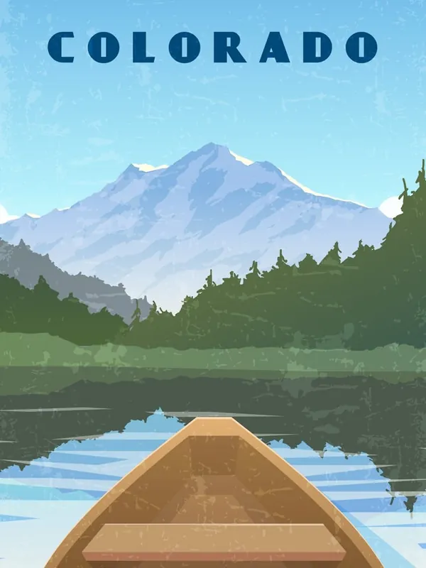 Affordable Colorado, USA — Retro travel minimalist poster 1