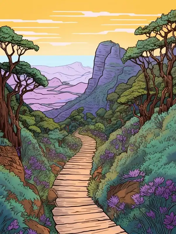 Limited Time Haiku Stairs Hawaii 1 Hike Illustration