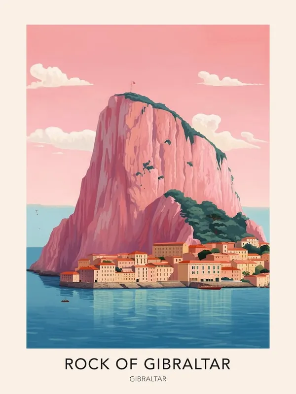 The Rock Of Gibraltar Gibraltar Travel Poster Direct From Manufacturer