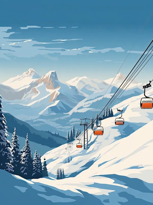 Jackson Hole Mountain ResortWyoming, Usa, Ski Resort Illustration 3 Simple Style Mega Sale