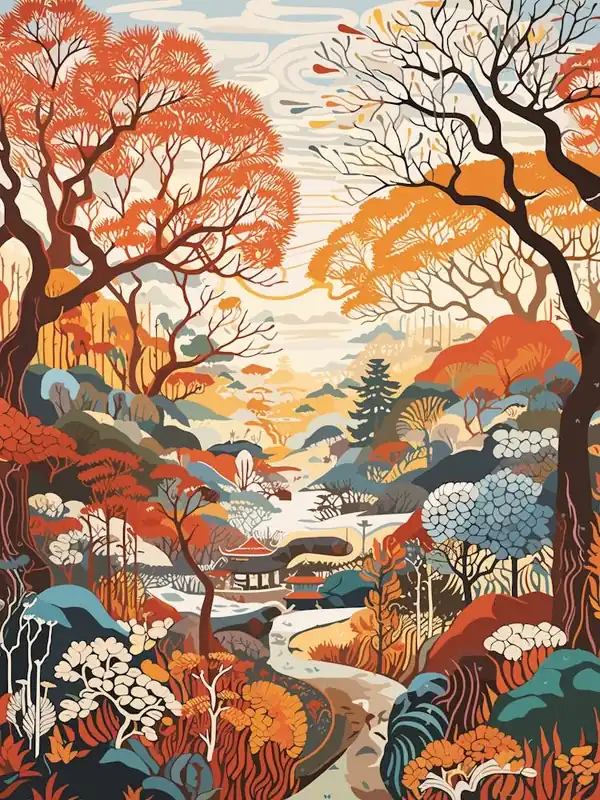 Deal The Garden Of Morning Calm South Korea Modern Illustration 2