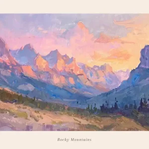 Western Sunset Landscapes Rocky Mountains 5 Poster Final Sale