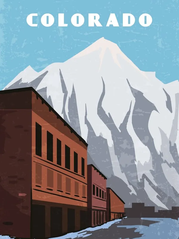 Holiday Sale Colorado, USA — Retro travel minimalist poster