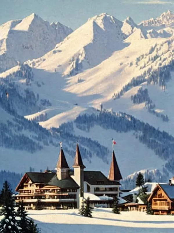 Holiday Sale Crans Montana, Switzerland Ski Resort Vintage Landscape 2 Skiing Poster