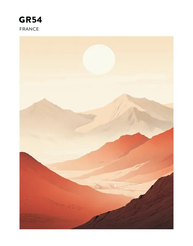 No Minimum Order Gr54 France Hiking Trail Landscape Poster