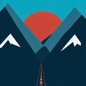 Time-Limited Val D'Isère, France Modern Illustration Skiing Poster