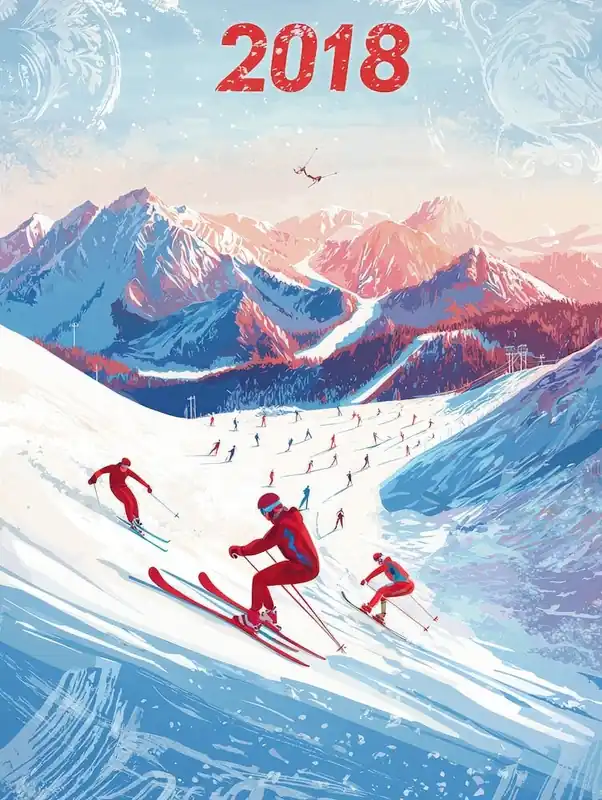 Aihrgdesign A Vibrant Sports Poster For The 2018 Winter Olymp E167a910 2972 4cc5 8699 A056c49cbf32 2 Worldwide Shipping