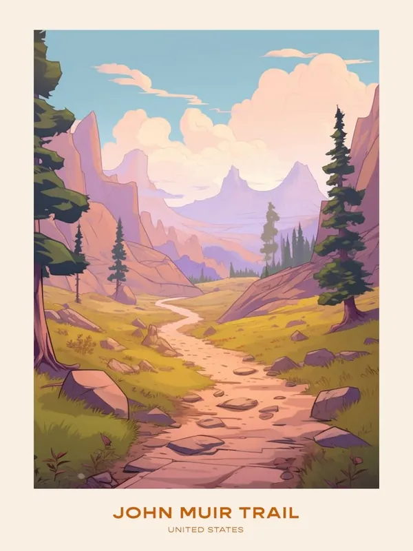 John Muir Trail Usa 2 Hike Poster Direct From Manufacturer