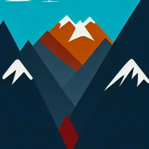 Tignes, France Modern Illustration Skiing Poster Crafted