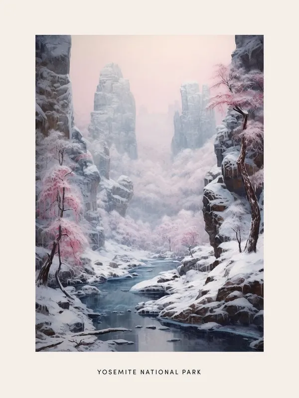 Limited Edition Dreamy Winter National Park PosterYosemite National Park United States 2