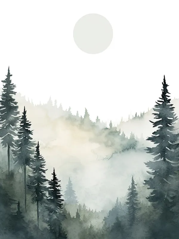 Watercolour Of Ngorongoro ForestTanzania 6 Trending