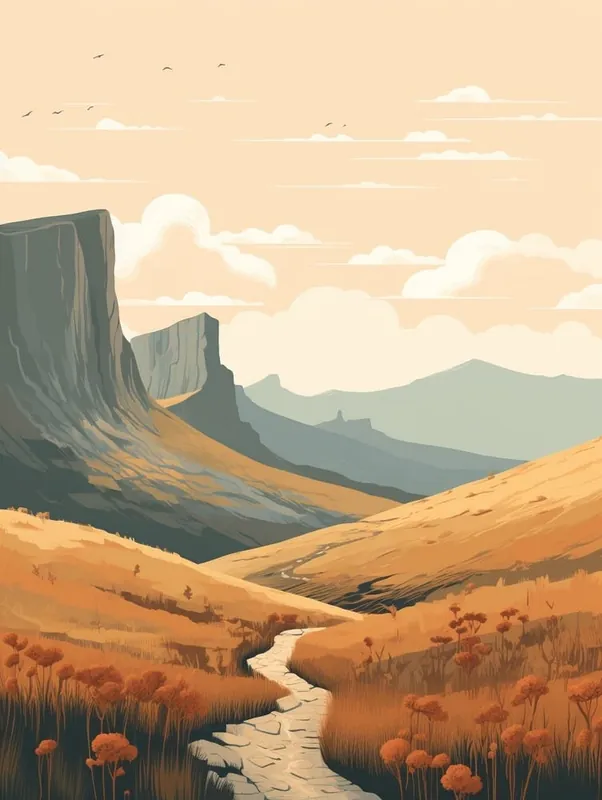 Overland Track Australia 1 Hiking Trail Landscape Original