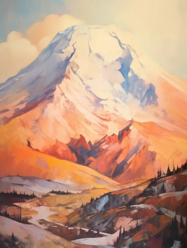 Mount Shasta Usa 2 Mountain Painting Bargain