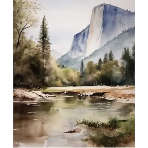 Yosemite Usa Watercolour Travel Poster 2 Special Discount
