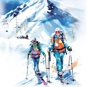 Time-Limited GudauriGeorgia, Ski Resort Poster Illustration 0