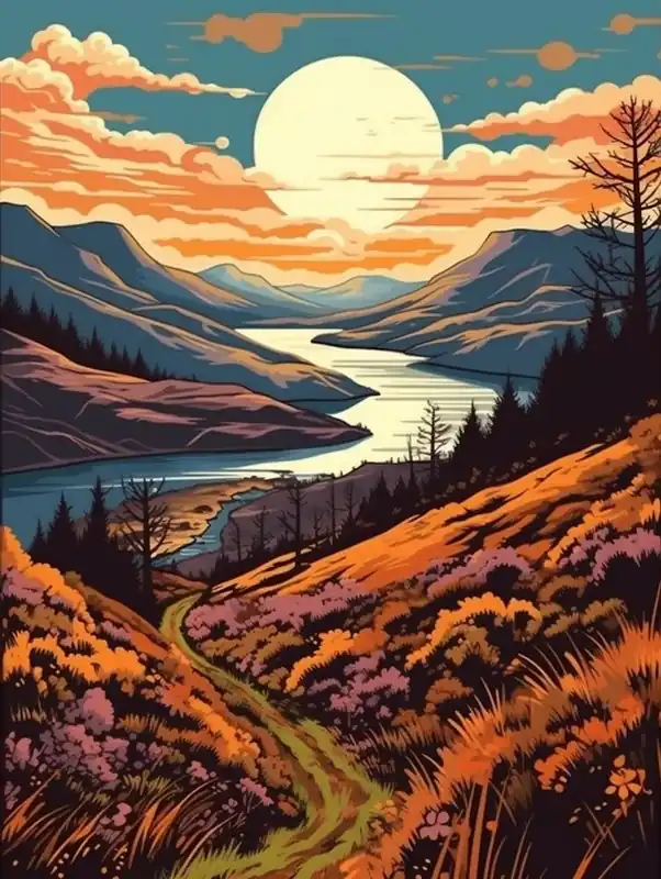 The West Highland Way Scotland 4 Vintage Travel Illustration Direct From Factory