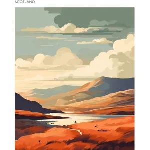 The Rob Roy Way Scotland 1 Hiking Trail Landscape Poster Flash Sale