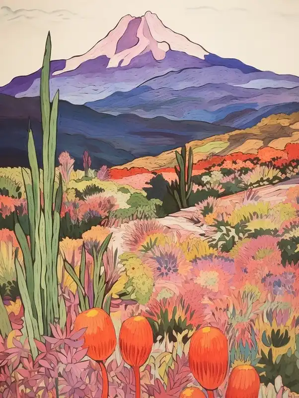 Pico De Orizaba Mexico 1 Colourful Mountain Illustration Best Price
