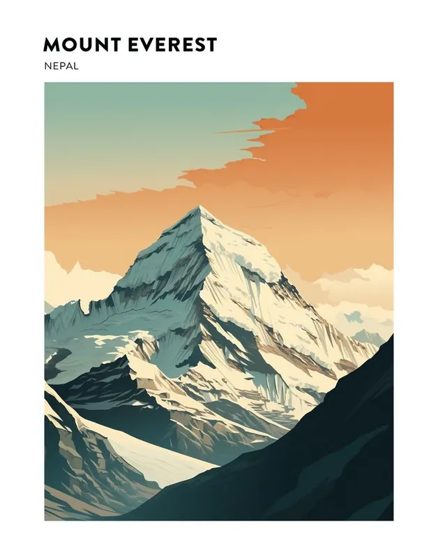 Mount Everest 2 Hiking Trail Landscape Poster Order Now