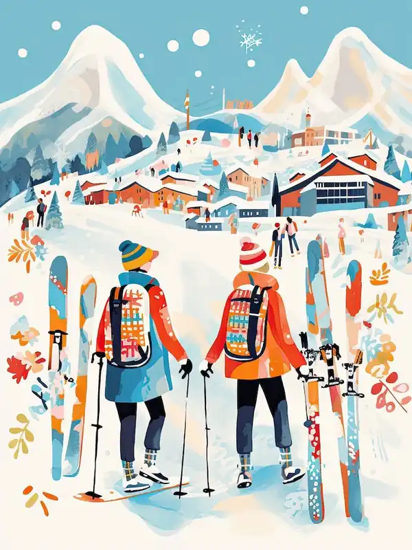 Whistler BlackcombBritish Columbia Canada, Ski Resort Illustration 6 Fan Favorite