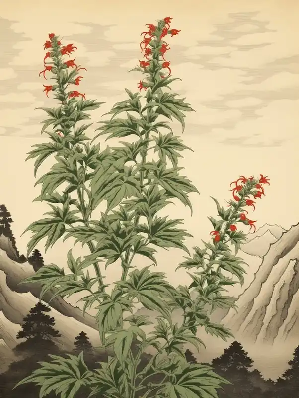 Yomogi Japanese Mugwort 1 Japanese Botanical Illustration Limited Edition