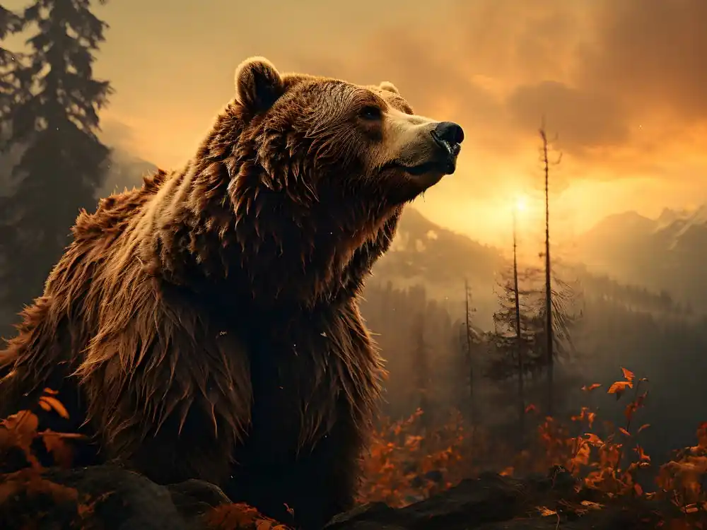 Special Discount Bear Serenity: Mountain Escape Artwork