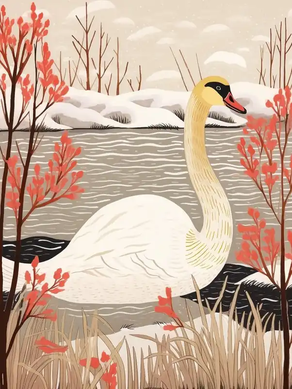 Time-Limited Bird Illustration Swan 3