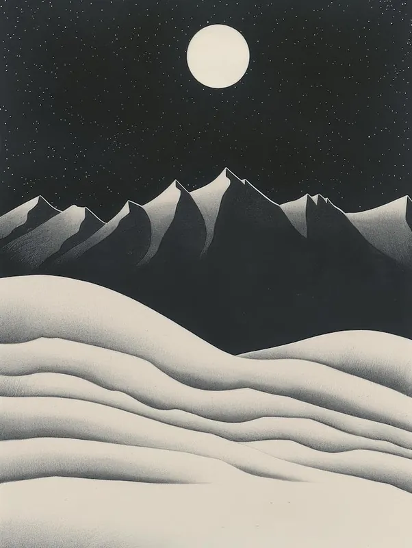 Limited Offer Moonlight Over The Mountains 5