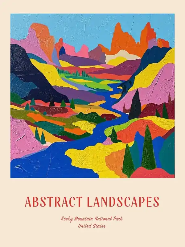 Top Pick Colourful Abstract Rocky Mountain National Park Usa 4 Poster