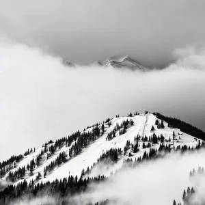 Telluride, Usa Black And White Skiing Poster Popular