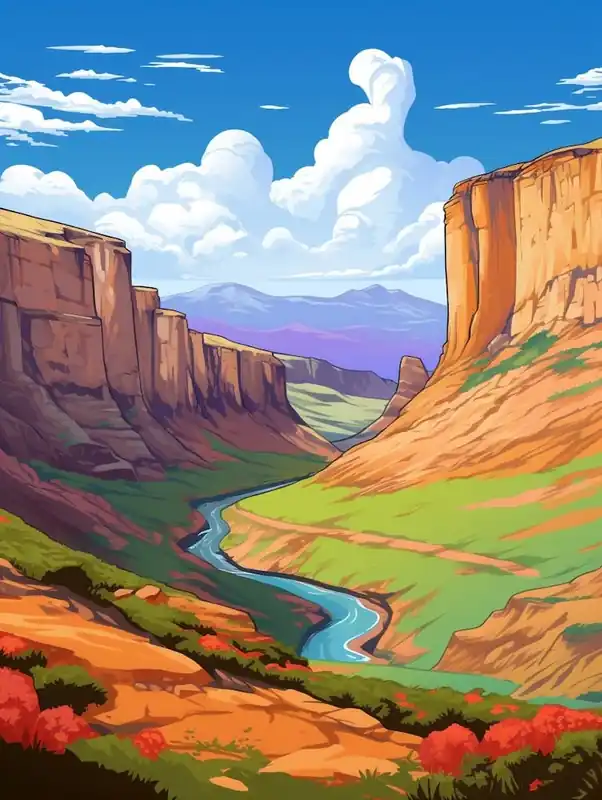 Golden Gate Highlands National Park Cartoon 1 Final Sale