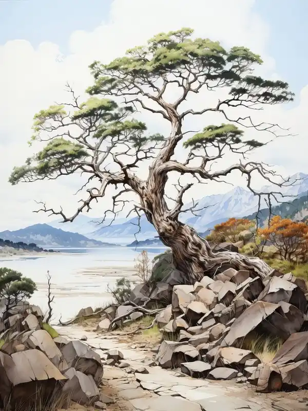Low Price Hachijo Jima In Tokyo, Japanese Brush Painting, Ukiyo E, Minimal 4