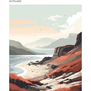 West Highland Coast Path Scotland 4 Hiking Trail Landscape Poster Shop Now