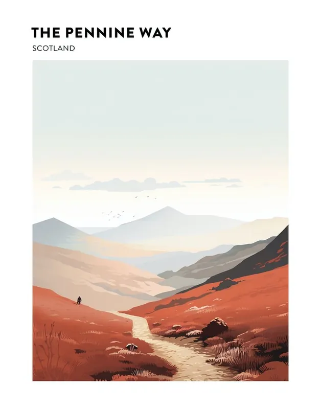 Instant Buy The Pennine Way Scotland 2 Hiking Trail Landscape Poster