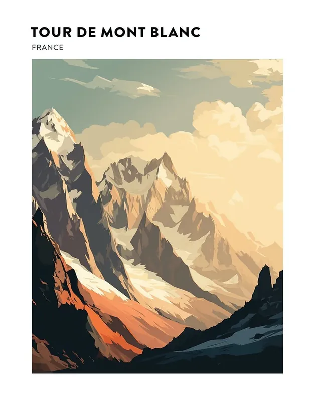 New Arrival Tour De Mont Blanc France 2 Hiking Trail Landscape Poster