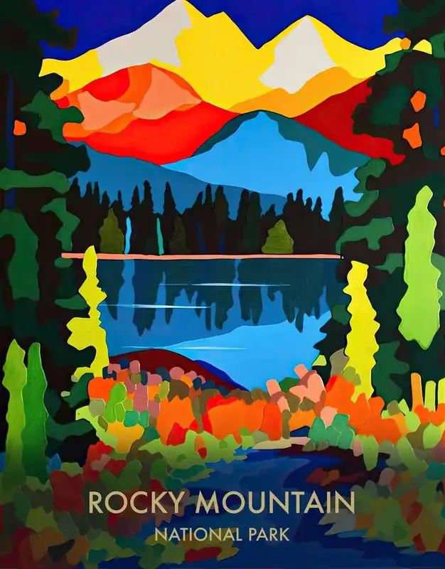 Rocky Mountain National Park Travel Poster Matisse Style 7 Price Drop