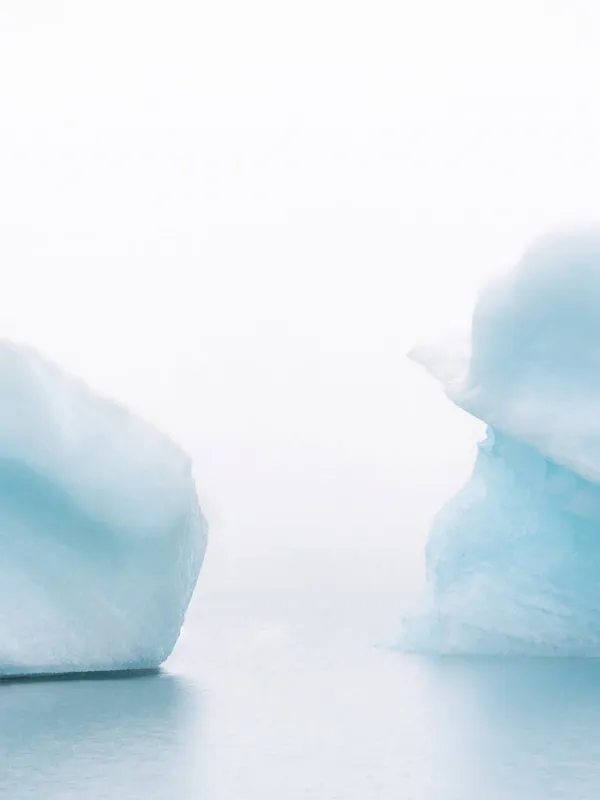 Top Rated Iceberg Duet In Iceland Glacier Lagoon In Fog Landscape Photography