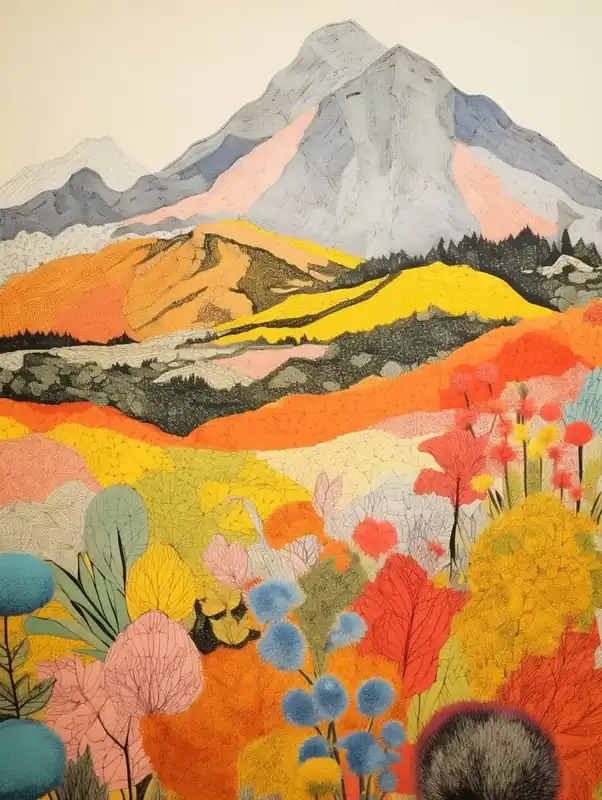 Cheap Mount Etna Italy 2 Colourful Mountain Illustration