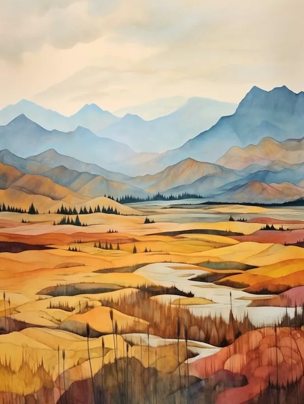 Free Delivery Autumn National Park Painting Kootenay National Park British Columbia Canada 1