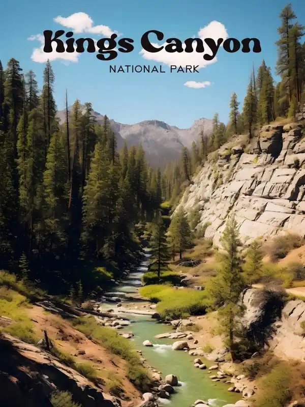 Shop Now Kings Canyon National Park California Hiking Trail Modern Travel Art