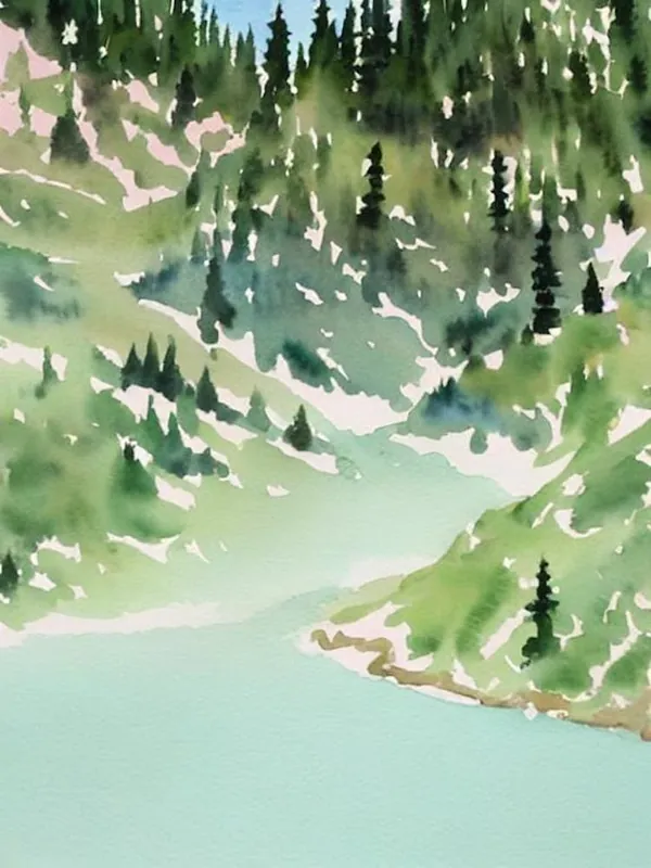 Handmade Jasper National Park Canada Water Colour Poster