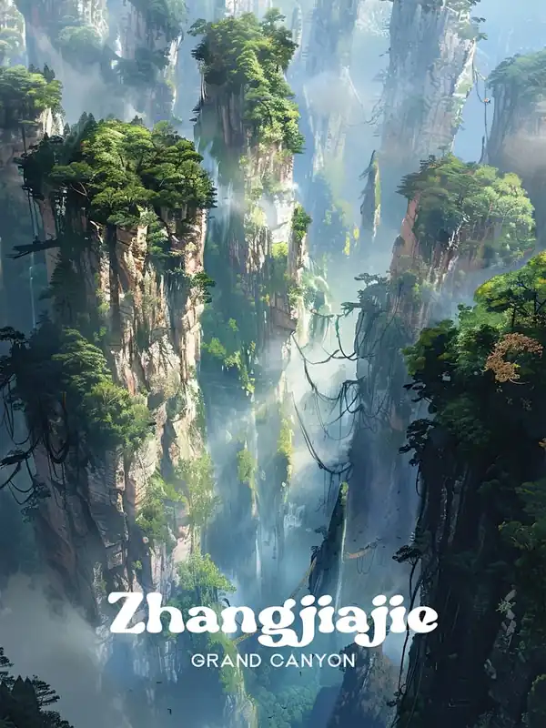 Free Shipping Zhangjiajie Grand Canyon China Art Illustration