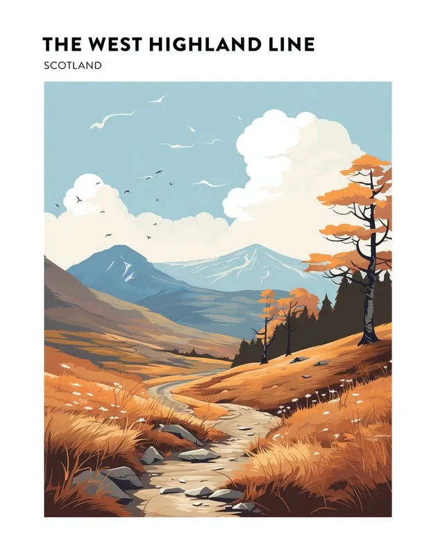 Price Drop The West Highland Line Scotland 10 Hiking Trail Landscape Poster
