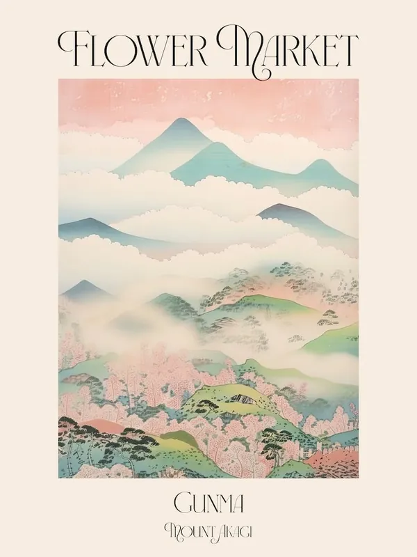 Flower Market Mount Akagi In Gunma Japanese Landscape 3 Poster Shop Now