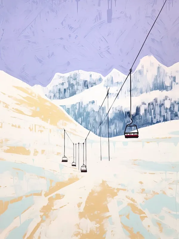 Factory Price Cortina D AmpezzoItaly, Ski Resort Pastel Colours Illustration 1