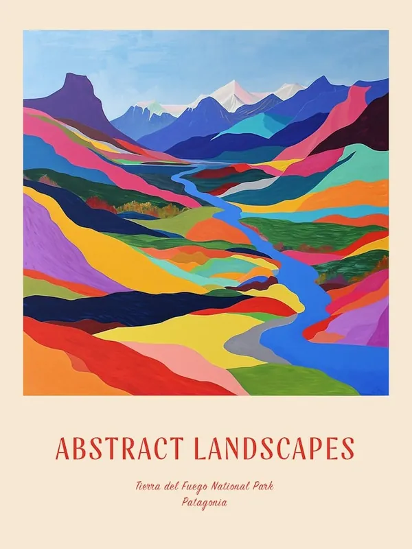Colourful Abstract Tierra Del Fuego National Park Patagonia 3 Poster Crafted
